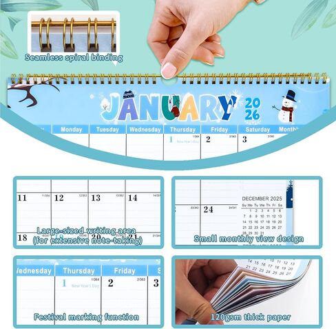 2026 Calendar, 18 Month Wall Calendar from January 2026 to June 2027, 14.5" x 11.8" Large Monthly Calendar for Home School Office Planning, Vertical Version in Saudi Arabia