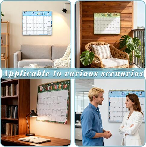 2026 Calendar, 18 Month Wall Calendar from January 2026 to June 2027, 14.5" x 11.8" Large Monthly Calendar for Home School Office Planning, Vertical Version in Saudi Arabia