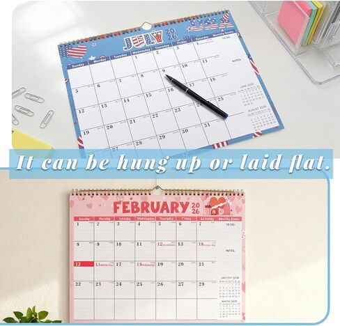 2026 Calendar, 18 Month Wall Calendar from January 2026 to June 2027, 14.5" x 11.8" Large Monthly Calendar for Home School Office Planning, Vertical Version in Saudi Arabia