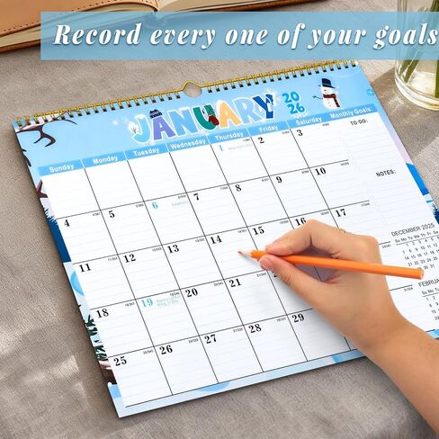 2026 Calendar, 18 Month Wall Calendar from January 2026 to June 2027, 14.5" x 11.8" Large Monthly Calendar for Home School Office Planning, Vertical Version in Saudi Arabia