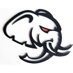 2X Elephant Hellephant 426 Redeye Badge Emblem Logo Compatible with Challenger Charger TRX (4" x 4", Eye Color Yellow) in Kuwait