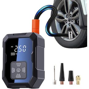 Wzxlj. منفاخ إطارات Y، ضاغط هواء محمول 12 فولت - نفخ سريع، مضخة هواء لاسلكية 150 رطل لكل بوصة مربعة مع ضوء LED، منفاخ إطارات كهربائي لبنك الطاقة للدراجات والدراجات النارية والكرة والمواد القابلة للنفخ in Kuwait