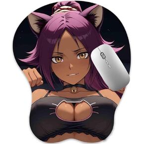 3D Mouse Pad Oppai Mousepad with Soft Gel Wrist Rest Anime Manga Gaming Boob pad Anti-Slip Mouse Mat （Yoruich 30） in Saudi Arabia