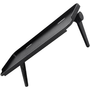 Desk Monitor Stand with Perforated Design for Tv Screen Top Storage Shelf Black Desktop Riser for Media Devices with Raised Safety Edges Easy Installation for Office and Home Use in Kuwait
