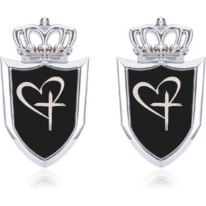 Jesus Christ Cross Heavy Metal Car Emblem Badges, 3.3 x 2 Inch Alloy 3D Car Stickers - Self-Adhesive, Scratch-Resistant, Waterproof Decals for Car Body, Fender, and Trunk/Rear Bumper-2 Pieces in Saudi Arabia