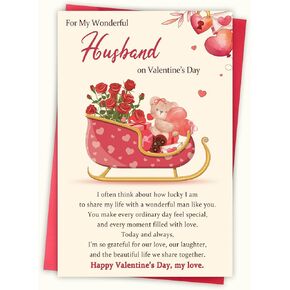 Valentines Card for Husband, Valentine's Day Gifts from Wife, Romantic Valentine's Day Card for Him Men in Saudi Arabia
