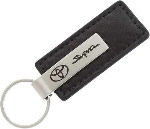 AU-TOMOTIVE GOLD Carbon Fiber Rectangular Leather Key Chain for Toyota Supra (Gunmetal) in Saudi Arabia