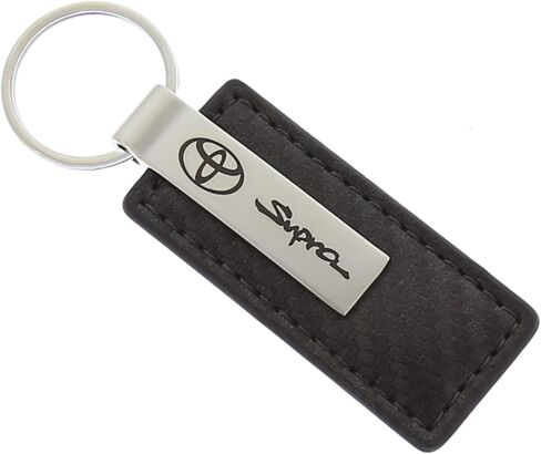 AU-TOMOTIVE GOLD Carbon Fiber Rectangular Leather Key Chain for Toyota Supra (Gunmetal) in Saudi Arabia