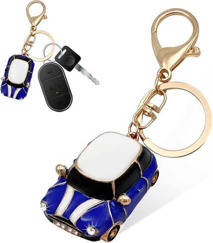 Mini Car Model Keychain, Rhinestone 3D Metal Key Chain, Creative Key Chain Gift for Men Women, Car Accessories (Red) in Saudi Arabia