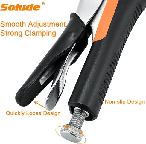 5-Piece Locking Pliers Tool Set with Case, 5", 7" & 10" Curved Jaw Vise Grip Pliers and 7" & 9" Long Nose Locking Clamp Pliers for Welding,Mechanic,Woodworking in Saudi Arabia