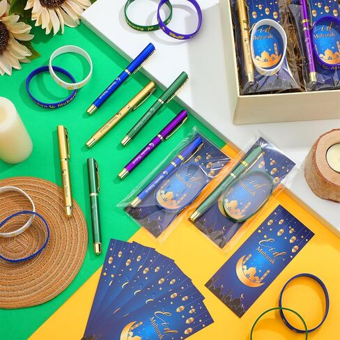 Ctosree 96 قطعة/24 مجموعة من أقلام حبر جاف من Happy Kwanzaa مع بطاقات تهنئة، أقلام حبر جاف من Kwanzaa وبطاقة مرجعية وسوار من السيليكون هدايا حفلات الأعياد التراثية وحشو حقائب الهدايا in Saudi Arabia
