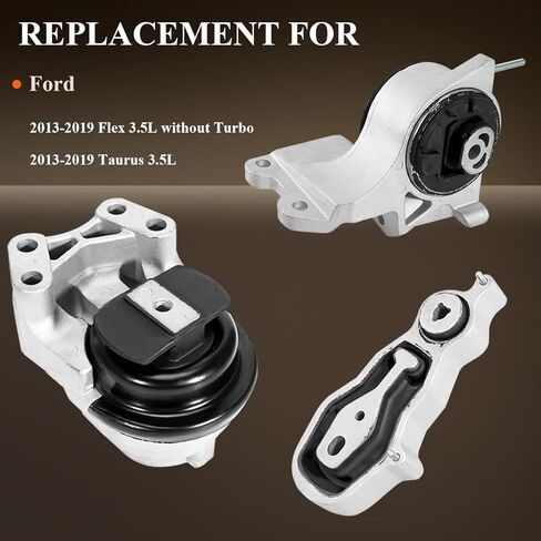 حامل محرك المحرك واستبدال التركيب العابر لعام 2013 2014 2015 2016 2017 2018 2019 Ford Flex 3.5L بدون توربو، مجموعة حامل المحرك المكونة من 3 قطع تحل محل OE# A5342 GP3180 EM-5427 8G1Z6038A A5799 in Kuwait