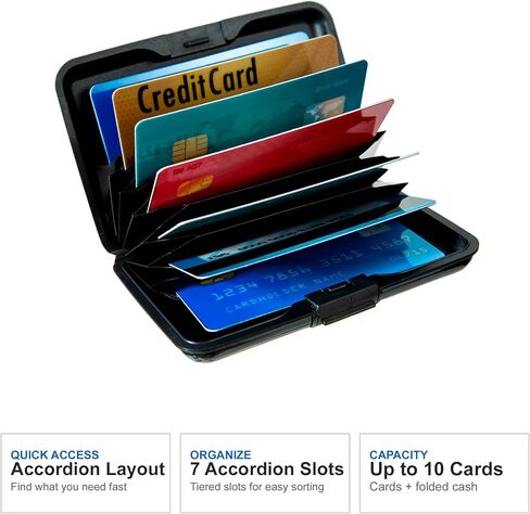 Credit Card Holder RFID Blocking Wallet for Women Men Small Mini Metal Slim Hard Aluminum Business Card Case (Cute Pink Flamingos) in Saudi Arabia