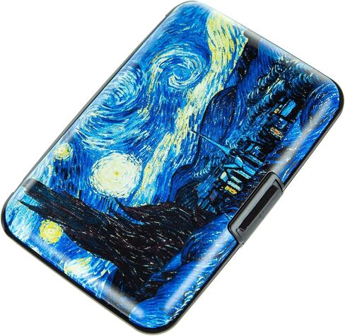 Credit Card Holder RFID Blocking Wallet for Women Men Small Mini Metal Slim Hard Aluminum Business Card Case (Cute Pink Flamingos) in Saudi Arabia