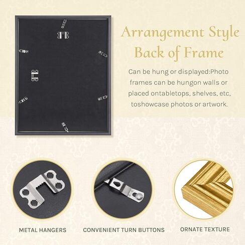 TWING 8 x 10 Picture Frame Set of 10,Table Top Display Pictures 4 x 6 and 5 x 7 with Mat or 8x10 Without Mat, Wall Mounting Gallery Photo Frames Hanging,Black in Kuwait