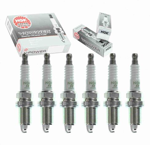6 pc NGK V-Power Spark Plugs compatible with Jeep Commander 3.7L V6 2006-2010 in Saudi Arabia
