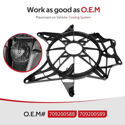 JAVIK Radiator Cooling Fan Cover for Can-Am Maverick X3 Turbo Max 2017-2024 O.E.M# 709200589 709200588 in Saudi Arabia