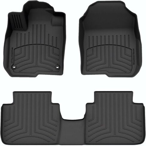 Weathertech FloorLiner HP Custom Fit Floor Mats for Honda HR-V, adx 1st & 2nd Row (441746-1-2IM), Black in Saudi Arabia