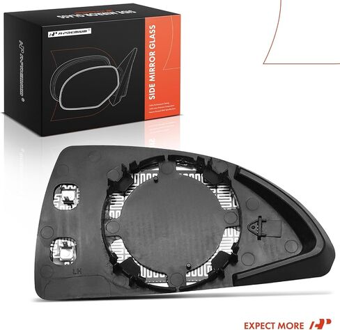 A-Premium Left Driver Side Heated Mirror Glass with Backing Plate - Compatible with Chevrolet Impala 2006-2013, Impala Limited 2014-2016, Monte Carlo 2006-2007 - Exterior Side View Flat Mirror in Saudi Arabia