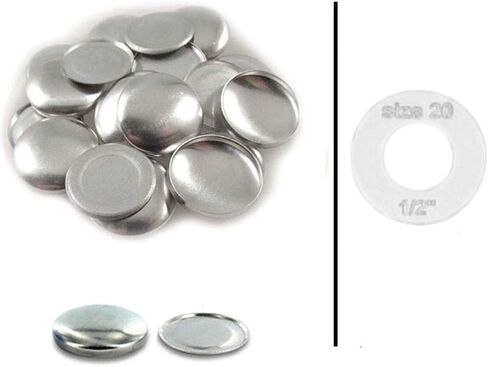 أزرار مقاس 20 (1/2 بوصة) للتغطية/الغطاء الذاتي بظهر مسطح من i Craft بسعر أقل - الكمية 100 (100 - مقاس 20 بظهر مسطح مع قالب) in Kuwait