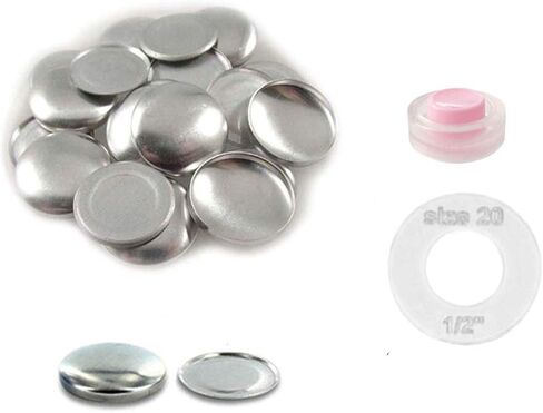 أزرار مقاس 20 (1/2 بوصة) للتغطية/الغطاء الذاتي بظهر مسطح من i Craft بسعر أقل - الكمية 100 (100 - مقاس 20 بظهر مسطح مع قالب) in Kuwait