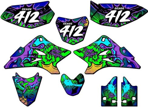 2006-2025 TTR 50 Zany Blue Senge Graphics Complete Kit with Rider I.D. Compatible with Yamaha in Saudi Arabia