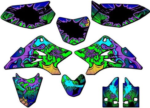 2006-2025 TTR 50 Zany Blue Senge Graphics Complete Kit with Rider I.D. Compatible with Yamaha in Saudi Arabia