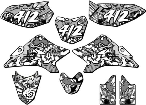 2006-2025 TTR 50 Zany Blue Senge Graphics Complete Kit with Rider I.D. Compatible with Yamaha in Saudi Arabia