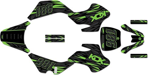 Graphics Kit for Kawasaki KDX 50 (All Years) Twitch Series Green 09 Mil - Dirt bike Custom Racing Graphics Decals Stickers Kit, no-plastics in Saudi Arabia