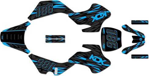 Graphics Kit for Kawasaki KDX 50 (All Years) Twitch Series Green 09 Mil - Dirt bike Custom Racing Graphics Decals Stickers Kit, no-plastics in Saudi Arabia