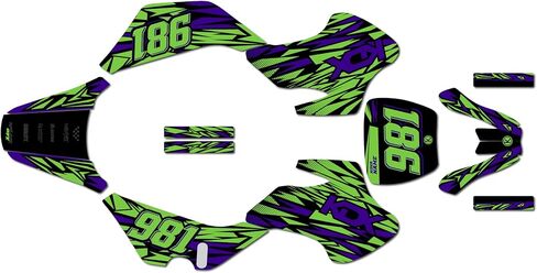 Graphics Kit for Kawasaki KDX 50 (All Years) Twitch Series Green 09 Mil - Dirt bike Custom Racing Graphics Decals Stickers Kit, no-plastics in Saudi Arabia