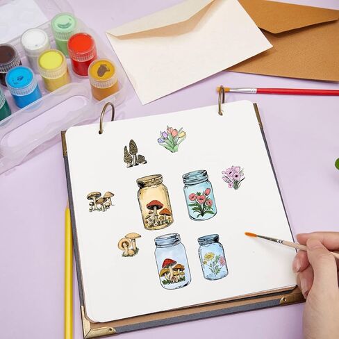Mushroom Clear Stamps Wedding Reusable Vintage Glass Bottle Flower Leaves Floral Background Rubber Stamp 2 Sheets Decorative Seals DIY Scrapbooking Journal Card Making Photo Album Decor in Saudi Arabia