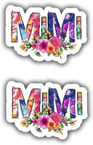 Edward stickers for Everyone Set of 2 Stickers Mimi with Floral 3'' Decal for Car Truck Bumper Laptop Vinyl Window Wall US in Saudi Arabia