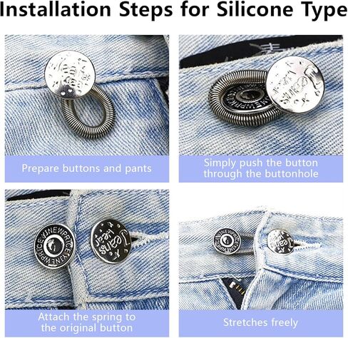 Pack of 12 Button Extenders for Jeans, Instant Pants Button Extender, No-Sew Adjustable Waist Extenders for Men and Women, Plastic in Saudi Arabia