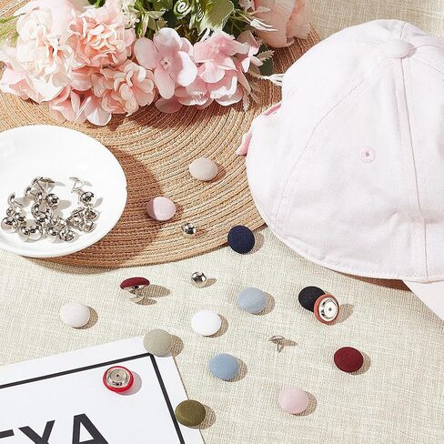 AHANDMAKER 28 Sets Baseball Cap Button Top Replacement Hat Buttons, 14 Colors 0.68Inch/17.3mm Cloth Covered Hat Buttons, Hat Snap Button for Replacement Repair Jeans Blouse Handbags Sewing Supplies in Saudi Arabia