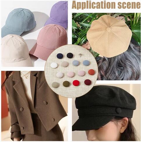 AHANDMAKER 28 Sets Baseball Cap Button Top Replacement Hat Buttons, 14 Colors 0.68Inch/17.3mm Cloth Covered Hat Buttons, Hat Snap Button for Replacement Repair Jeans Blouse Handbags Sewing Supplies in Saudi Arabia