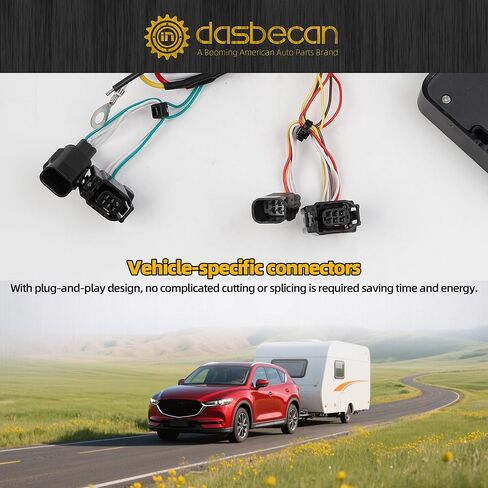 Dasbecan 56377 مقطورة الأسلاك تسخير متوافق مع مازدا CX-5 2017 2018 2019 2020 2021 4-Pin موصل سحب مجموعة الأسلاك in Saudi Arabia