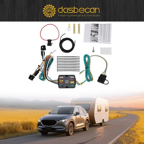 Dasbecan 56377 مقطورة الأسلاك تسخير متوافق مع مازدا CX-5 2017 2018 2019 2020 2021 4-Pin موصل سحب مجموعة الأسلاك in Saudi Arabia