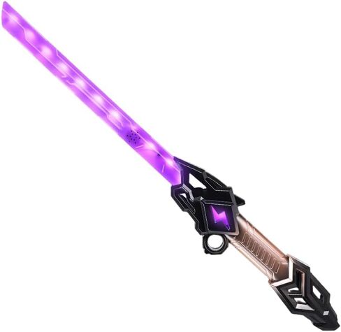 Double-Edged Retractable Light Up Sword, 7 Color Flashing Dueling Sabers with FX Sound, War Warriors Weapon Toy for Kids & Adults, Christmas Birthday Gift Silver in Saudi Arabia