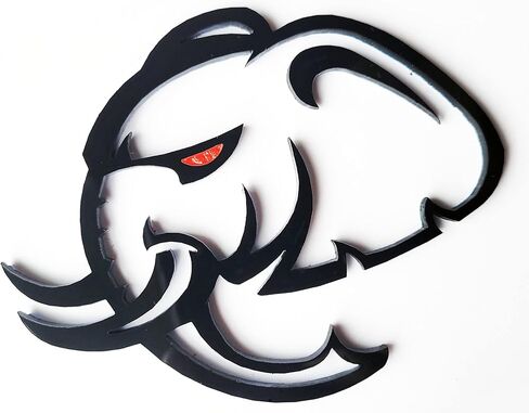 2X شعار Elephant Hellephant 426 Redeye Badge متوافق مع شاحن تشالنجر TRX (3.5 بوصة × 3.5 بوصة، لون العين أحمر) in Saudi Arabia