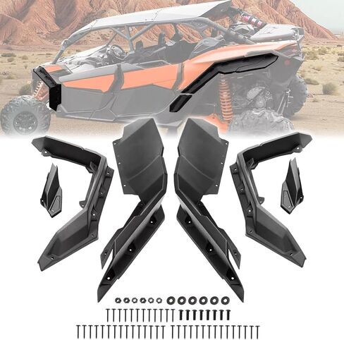 مناسبة لمشاعل الحاجز الممتدة مع اللوحات الطينية لعام 2017-2023 Can-Am Maverick X3 Max/RR/Turbo/1000 - مجموعة كاملة مكونة من 6 قطع (أمامية وخلفية) قطعة بديلة 715002973 in Saudi Arabia