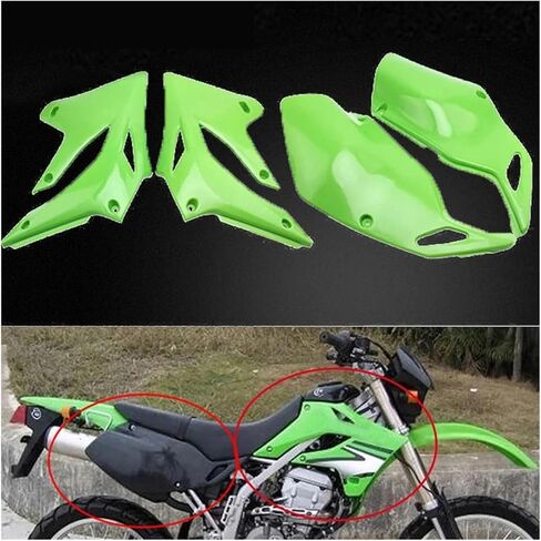 متوافق مع KLX 250 300 لوحة بلاستيكية إندورو للدراجات النارية أغطية جانبية أمامية وخلفية لحماية ملحقات موتوكروس (أخضر، C)، B-Green in Saudi Arabia