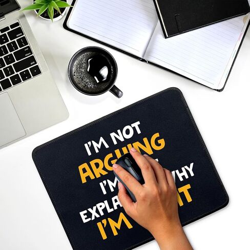 هدايا لوحة ماوس ساخرة مضحكة - أنا لا أجادل، أنا فقط أشرح لماذا أنا على حق - لوحة ماوس غير قابلة للانزلاق مع حافة مخيطة - حصيرة ماوس مستطيلة للمكتب - هدايا مكتبية للزملاء in Kuwait