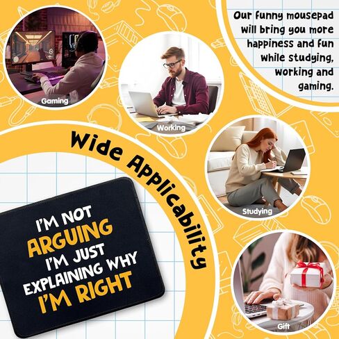هدايا لوحة ماوس ساخرة مضحكة - أنا لا أجادل، أنا فقط أشرح لماذا أنا على حق - لوحة ماوس غير قابلة للانزلاق مع حافة مخيطة - حصيرة ماوس مستطيلة للمكتب - هدايا مكتبية للزملاء in Kuwait