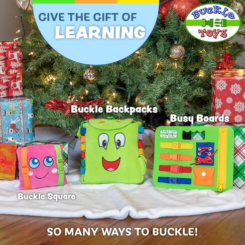Buckle Toys - Bingo Cube - Toddler Plush Preschool Learning Activity Toy - Develop Fine Motor Skills - Counting and Math - Storage for Small Items in Kuwait