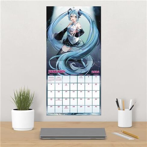 Hatsune Miku Calendar 2026 - Deluxe 2026 Anime Hatsune Miku Wall Calendar Bundle with Over 100 Reminder Stickers (Vocaloid Gifts, Office Supplies) in Saudi Arabia