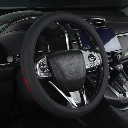 Leather Steering Wheel Cover Anti-Slip, Safe, Non-Slip, Breathable. Upgrade car Interior (Horse_RED) in Saudi Arabia