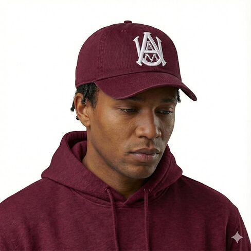 Desert Cactus Alabama A&M University Baseball Hat Bulldogs AAMU Brimmed Embroirderd Hats Cap Adjustable Cloth Strap Adult (Style A) Maroon in Saudi Arabia