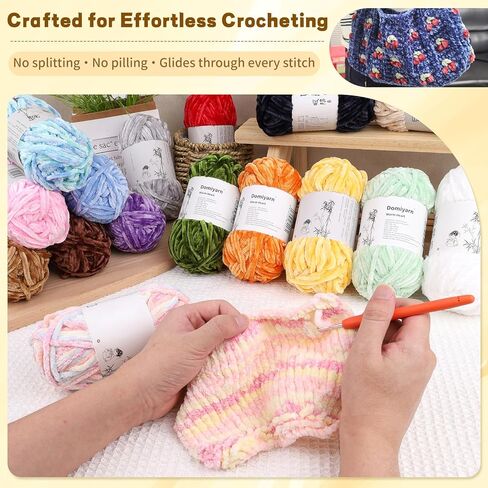 Velvet Chenille Yarn Pack – 6 Skeins × 100g Super Bulky (CYC #6) – Soft Velvet Chunky for Crocheting & Knitting, Fluffy Chenille Yarn for Blankets, Scarves & Crafts (Aqua Blue) in Saudi Arabia