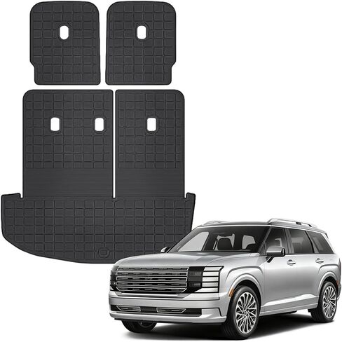 بطانة شحن متوافقة مع Hyundai Palisade 2026 (7 مقاعد)، بطانة شحن Duarble TPE للحماية من جميع الأحوال الجوية مع ملحقات سجادات مسند الظهر المتوافقة مع Hyundai Palisade 2026 in Saudi Arabia